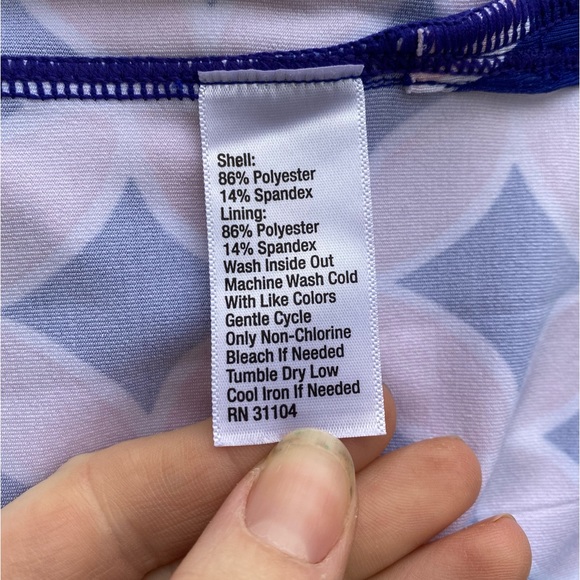 CROWN & IVY • Preppy Blue and a pink Geometric Skort size Large - Picture 6 of 13